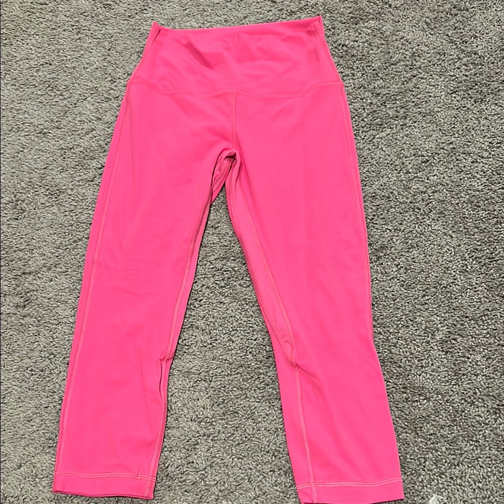 Lululemon Athletica Pink Leggings High Waist Cropped